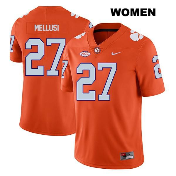 Women's Clemson Tigers #27 Chez Mellusi Stitched Orange Legend Authentic Nike NCAA College Football Jersey MVL0346YU